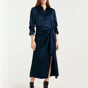 Cinq à Sept Midnight Blue Long Sleeve Dress